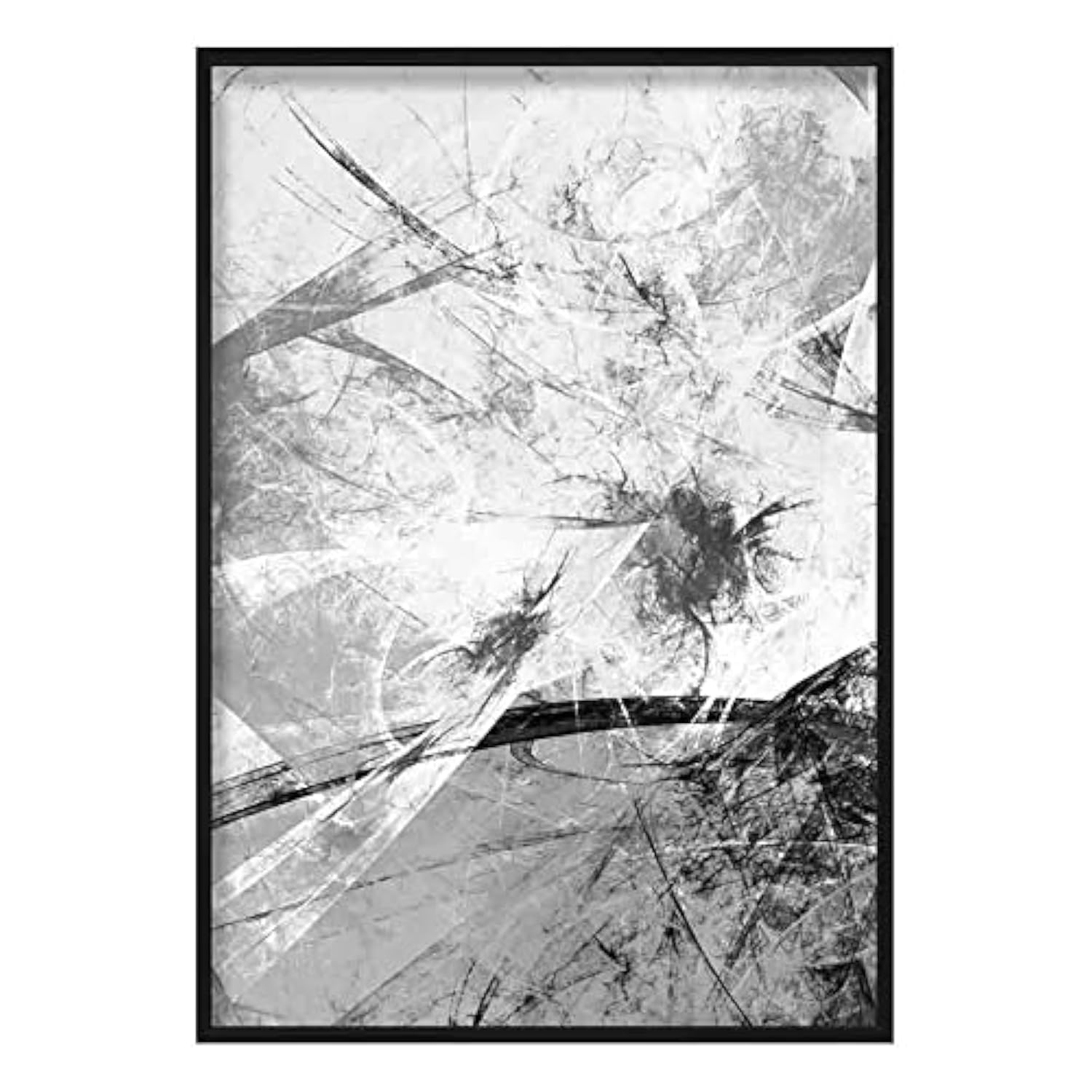 Artze Wall Art Abstract Oil 2 Poster, 21 cm Width x 30 cm Height, Black/Grey