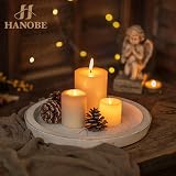 Hanobe Round Wooden Coffee Table Tray 11.2 Inch Distressed White Rustic Decor view 2