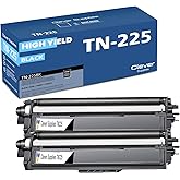 CS Replacement Compatible with Brother TN225 Toner Cartridges TN-225 TN225BK TN221 TN-221 to use with DCP-9020CDN HL-3140CW HL-3150CDN HL-3170CDW HL-3180CDW MFC-9130CW MFC-9330CDW (Black, 2-Pack)
