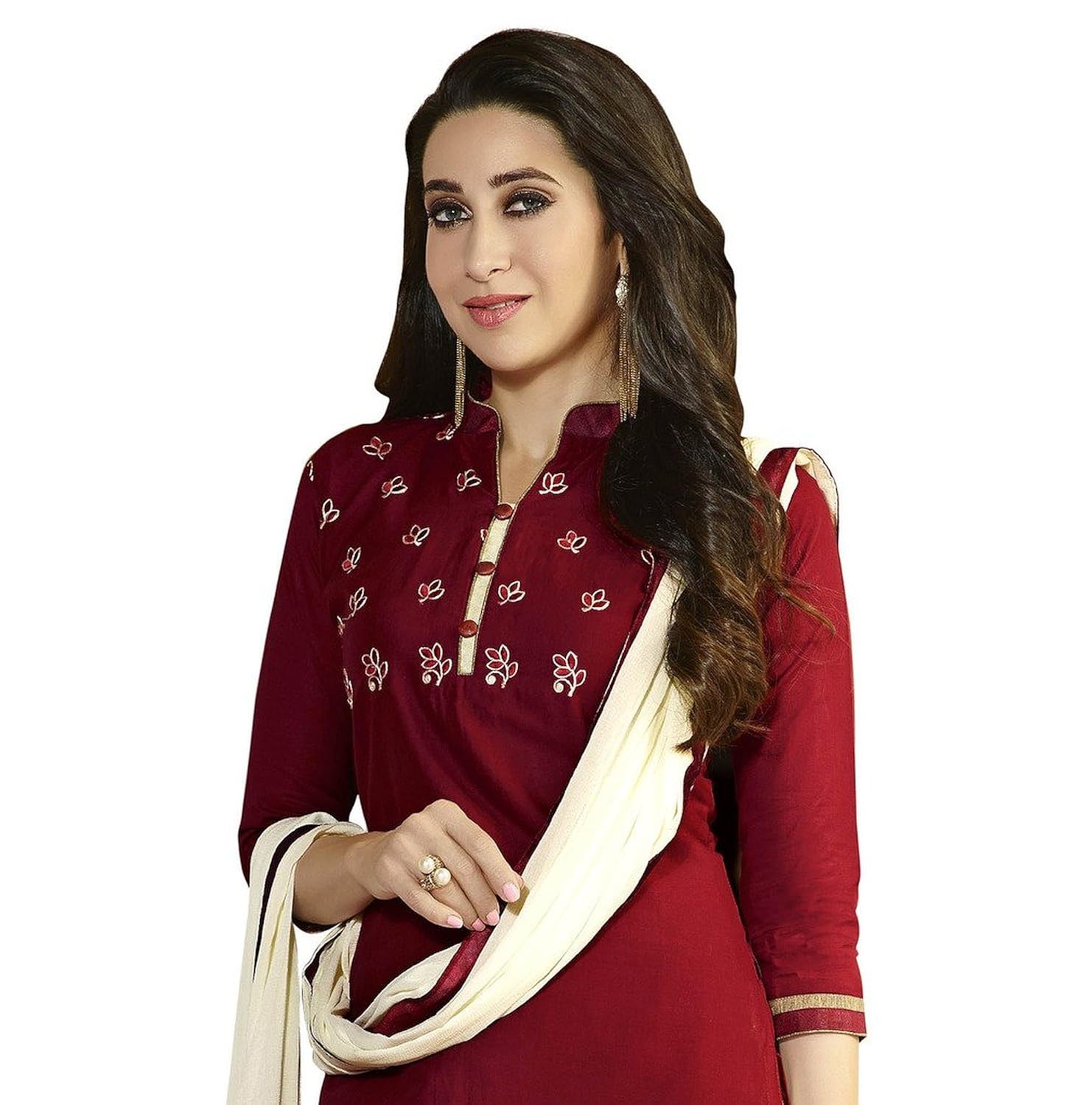platinum women's cotton dress material (1001 r_free size_maroon)