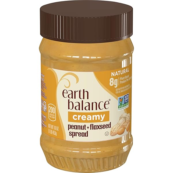 EARTH BALANCE CREAMY PEANUT BUTTER AND FLAXSEED SPREAD,...