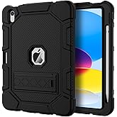 Azzsy Case for iPad (A16) 11th Generation 11 Inch 2025 / iPad 10th Generation 10.9 Inch 2022, [Built-in Pencil Holder] Heavy Duty Shockproof Rugged Protective Case, Black