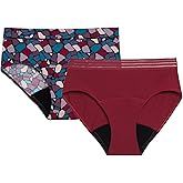 Thinx for All Period Underwear, Everyday Comfort Brief, Holds Up to 12 Regular Tampons*, Period Panties, Leakproof, Reusable & Controls Odor, Mosaic + Rhubarb with Lace, XL