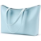 KALIDI Tote Bag Zipper Shoulder Bag Faux Leather Purses Satchel for Women Casual Handbag Work Dating College