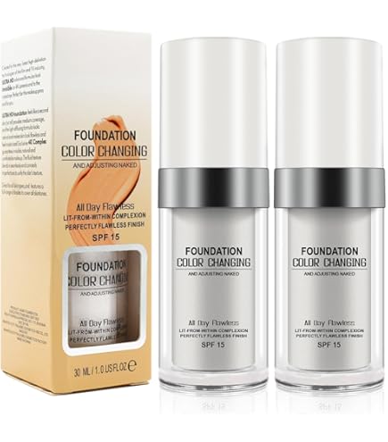 Amazon.com : YEUGSCKA Color Changing Foundation, 2 Pack, Liquid