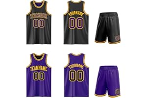 Custom Reversible Basketball Jersey Set Personalized Sleeveless Athletic Team Uniform Tank & Shorts for Men Women Youth