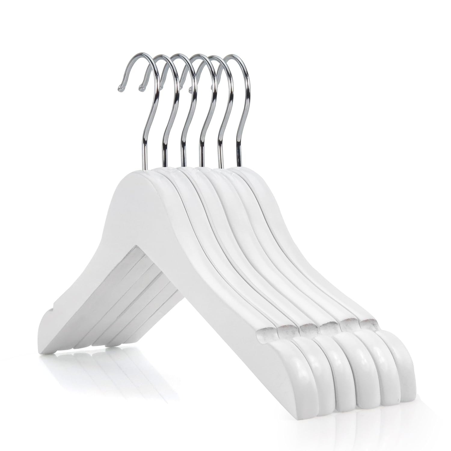 Napravi Rs Hangerworld Set De 30 Cintres En Bois Blanc Pour Enfant Bebe 30cm Cintres Rangement Pour Vetements Et Penderies