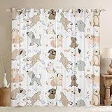 Kawaii Dogs Window Curtains Teens Adult