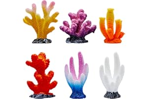BLLREMIPSUR 6Pcs Mini Coral Decor Fish Tank, Multicolor Artificial Ocean Coral Reef Ornaments for Aquarium Decorations
