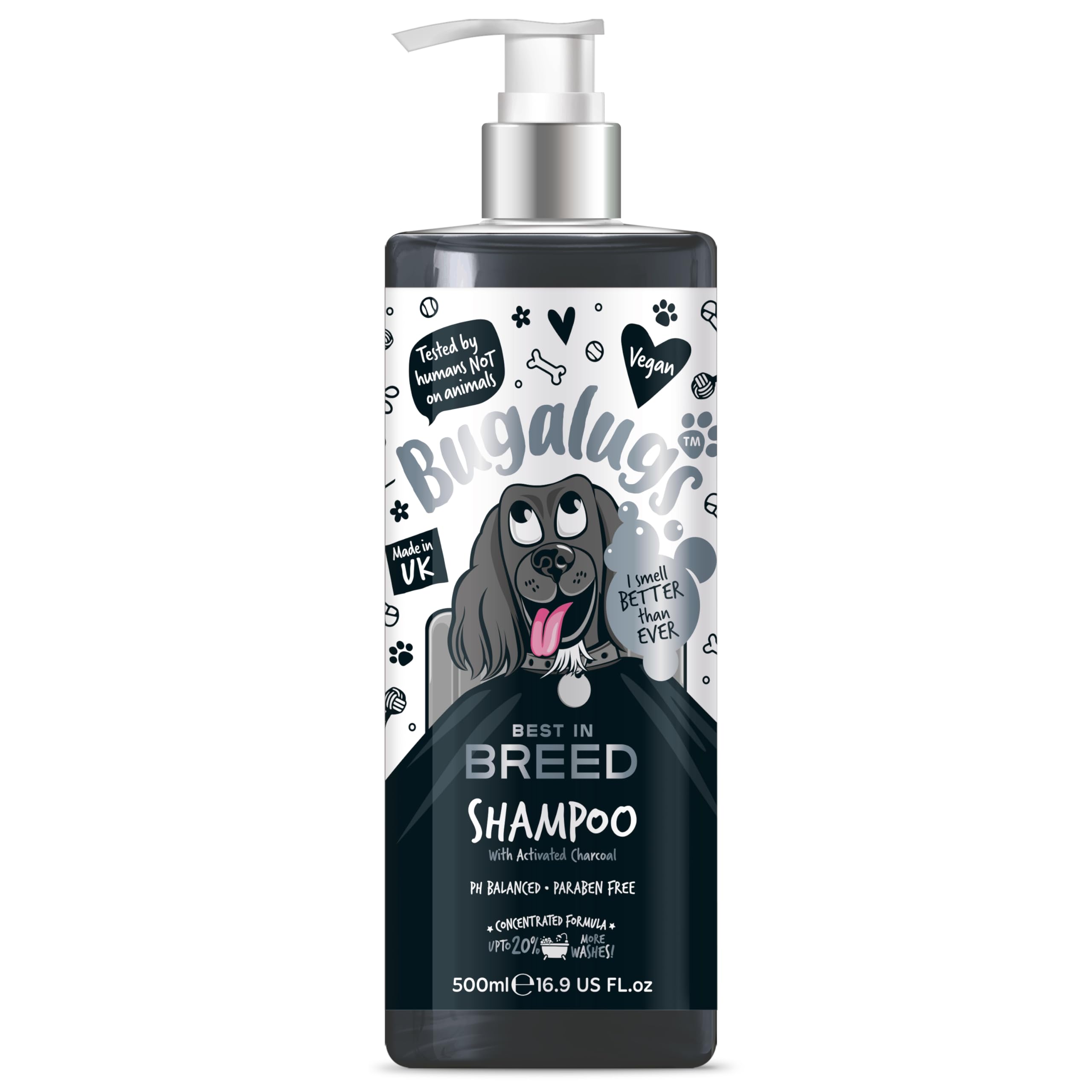 BUGALUGS Breed Dog Shampoo Grooming for Smelly Pets with Designer Fragrance, Puppy Wash & Conditioner, Vegan Professional Best Dogs Pet Care Shampoos (500ml)