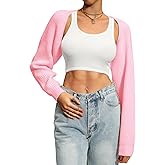 Navneet Women Knit Bolero Shoulder Shrug Sweater Long Sleeve Open Cropped Cardigan
