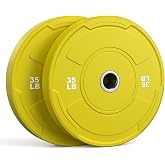 FED Fitness 2-Inch Olympic Bumper Plates Set, Colored Virgin Rubber Weight Barbell Plates for Strength Training, Home Gym Weightlifting - 5-350 lbs