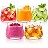 Oojami 40 Pack 12 oz Plastic Rocks Glasses, Stemless Whiskey and Wine Cups | Disposable Old Fashioned and Cocktail Glasses, S