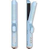 Farery Chill Set Soft-Air Curling Iron: Gentle Soft Air for Quick Styling & Long-Lasting Curls, Lock in Style with Cooling Air Vents, 2-in-1 Hair Straightener & Curler with Upgraded Long Barrel, Blue