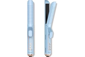 Farery Chill Set Soft-Air Curling Iron: Gentle Soft Air for Quick Styling & Long-Lasting Curls, Lock in Style with Cooling Air Vents, 2-in-1 Hair Straightener & Curler with Upgraded Long Barrel, Blue