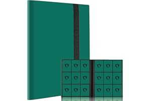 FONWILL Premium Card Binder 9 Pocket, Premium Card Book for 360 Cards, Sturdy Card Album for Collectible Cards, Side-Loading Card Collection Folder for TCG, Other Game Cards, Sport Cards，Green