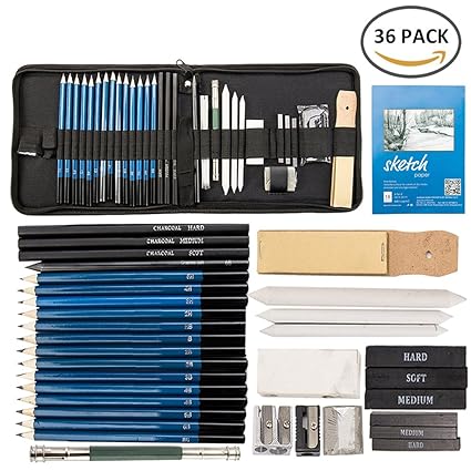 Crayons Dessin Professionnel Set De Crayons Fusain Materiel