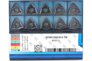 CDBP CNC Carbide Inserts WNMG431 Wnmg080404-TM for Metal Cutting Steel, Semi-Finishing chipbreaker for Turning Insert, 10 PCS
