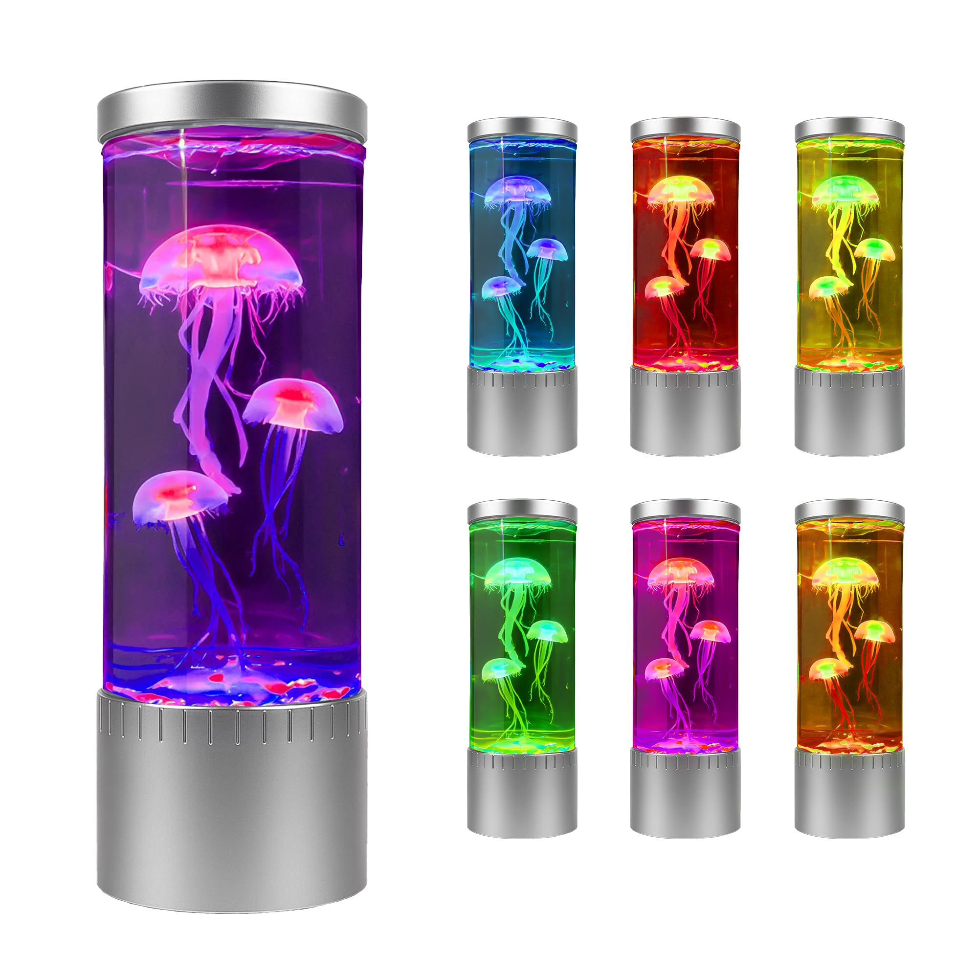 Photo 1 of Brewish Jellyfish Lamp | 7 Color Changing LED Lights | Jelly Fish Tank Night Light for Kids & Adults | Sensory Lamps for Autism | Fake Aquarium Desk Lamps for Home Office | Room Decor & Unique Gifts