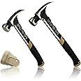 Spec Ops Tools Hammer Set, 20 oz Nailing Hammer and 22 oz Framing Hammer with Rip Claw & Soft Mallet Cap,25% Lighter Head, Shock-Absorbing MOA Grip, 3% Donated to Veterans