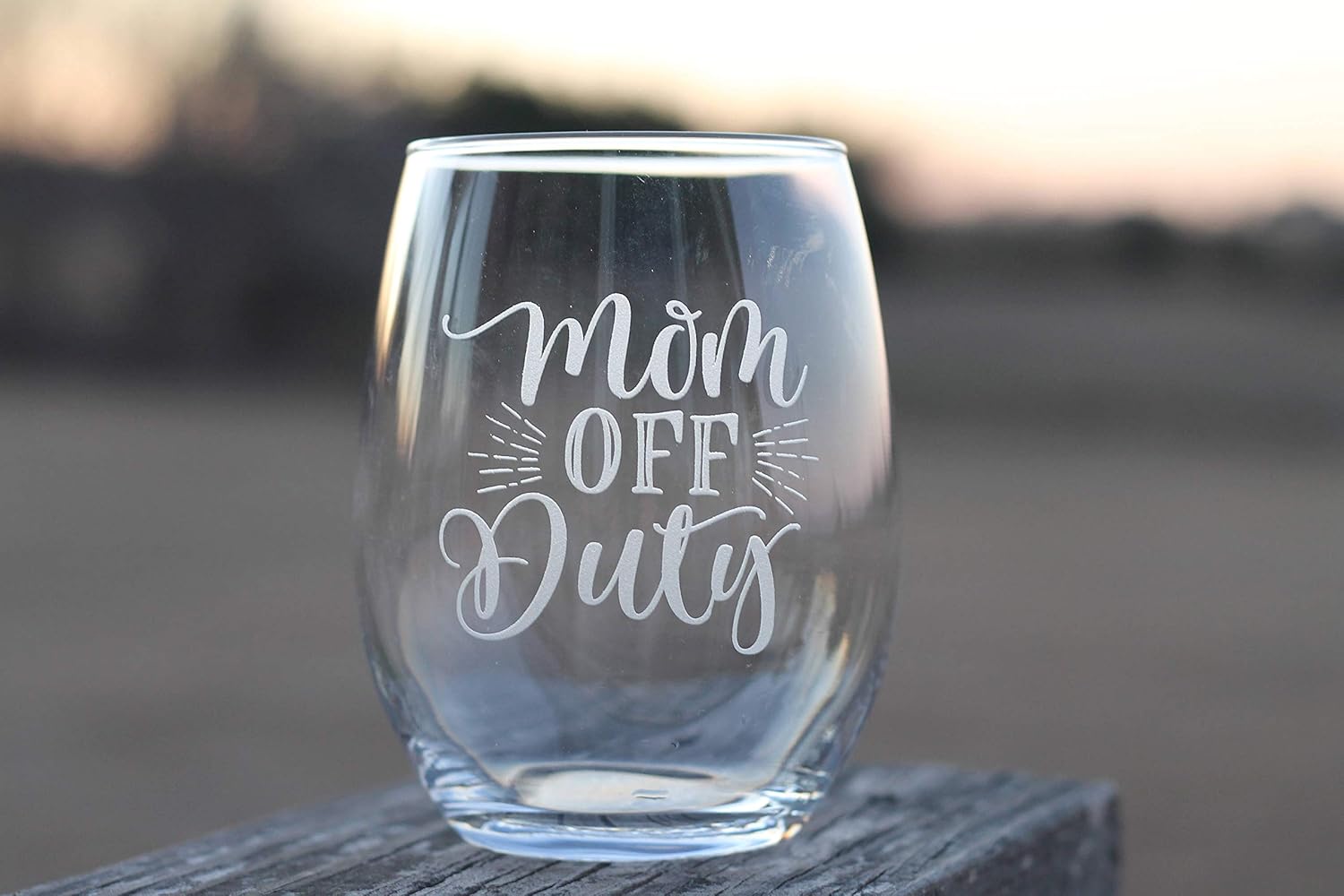 mom off duty wine glass