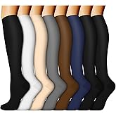 ACTINPUT 8 Pairs Compression Socks for Women & Men,Support Compression Stockings for Medical Running Athletic