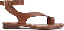 Vince Camuto Women's Liba Flat Sandal, Caramello, 6.5