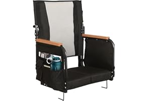 BEHAIRITY Extra Wide Stadium Seats with Back Support, Comfy Bleacher Chairs with Back Cushion, Cup Holders, and Storage Pockets, Foldable and Portable Bleacher Seat with Armrests