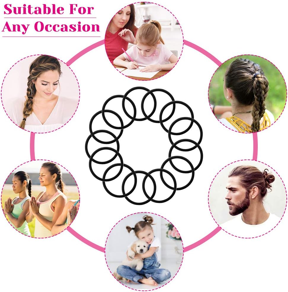 Anezus 250 Pcs 3mm Black Elastics Small Hair Ties Hair Bands Accessories for Girls, 250 count (Pack of 1) - Image 4