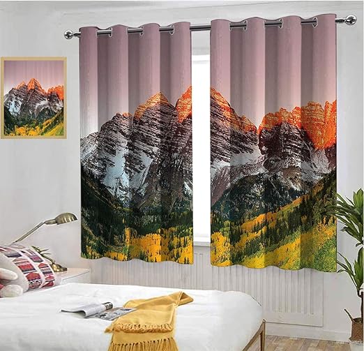 Coloufules Apartment Decor Draped Curtains Scenic Western