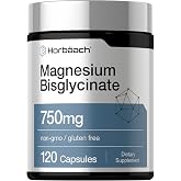 Horb&auml;ach Magnesium Bisglycinate | 120 Capsules | 750mg | Non-GMO and Gluten Free Supplement