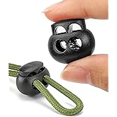 12pcs Cord Lock, Double Hole Round Ball Plastic Spring Cord Locks, End Stopper Fastener Slider Toggles Clip for Drawstrings Lanyard Paracord (12)
