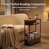 YEAKOO Narrow Side Table Rustic Brown 40x18x55 cm Narrow End Table view 4