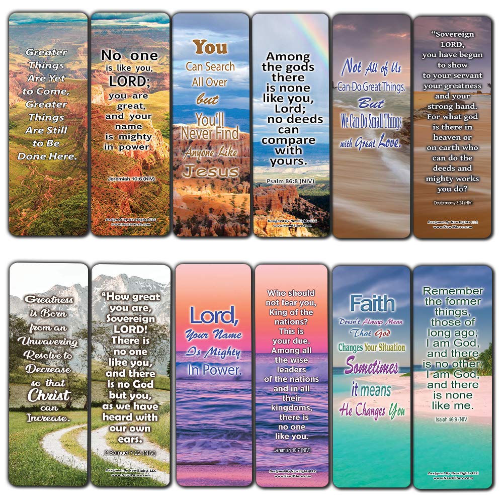 There is None Like You Lord Bible Bookmarks (30-Pack) - Stocking Stuffers Adoration Devotional Bible Study - Church Ministry Supplies Classroom Teacher Incentive Gift Giveaways