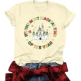 Merry Christmas Shirt Women Magical Christmas T-Shirt Christmas Lights tee Family Holiday Vacation Tops