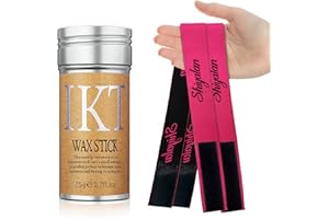 SHIYALAN Hair Wax Stick, Wax Stick for Hair, Slick Stick for Hair Non-greasy Styling Hair Pomade Stick, Strong Hold Makes Hair Look Neat and Tidy, 2Pcs - Edge Control Elastic Band for Wigs