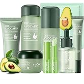 Avocado Skin Care Kit, 12-In-1 Skincare Gift Set With Facial Cleanser, Face Serum, Face Cream, Eye Cream, Toner, Moisturizing Lotion, Lip Balm& Facial mask. Skin Care Hydrating Facial Kit for women