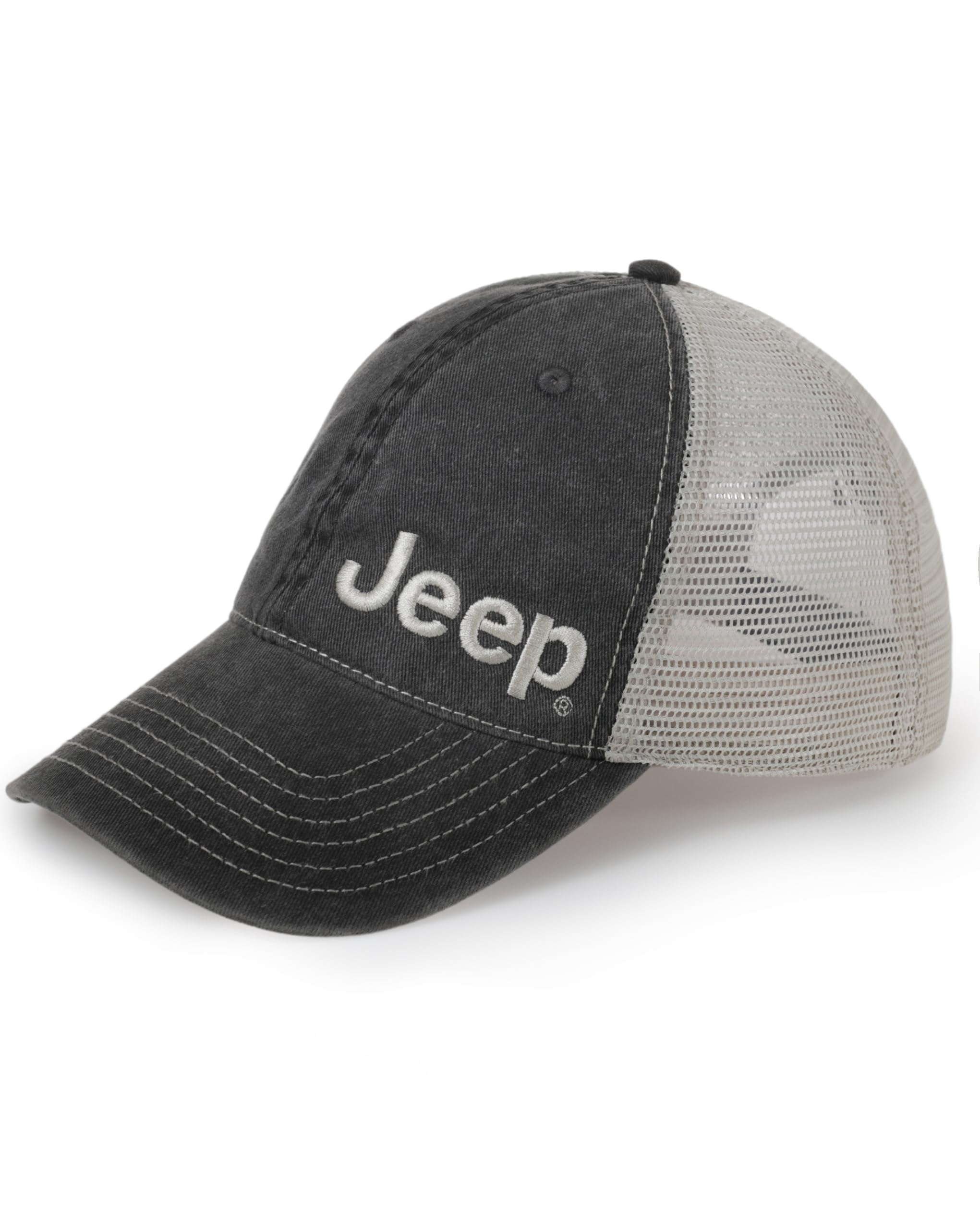Jeep Garment Washed Text Logo Trucker Hat – Unstructured Low