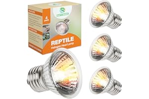 REPTI HOME Reptile Heat Lamp, UVA UVB Heat Lamp Bulbs, E26 Turtle Heat Lamp Blubs 50W 4Pack, Basking Light for Bearded Dragon, Lizard, Snake and Frog