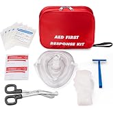 AED First Kit with CPR, Gloves, Razor, Scissors, Gauze Pads, and Cleansing Wipes for AED Training