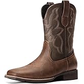 Dixhills Cowboy Boots For Men - Brown Western Boot Men's Cowboy Boots With Square Toe Cowboy Slip Resistant Chunky Heel Pull-on Boots Embroidered Size 12.5