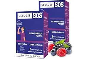 Glucose SOS Glucose Powder Packets with Natural Dextrose, Fast-Absorption That Instantly Dissolves in Your Mouth with No Water Needed, Berry Medley 12 Servings