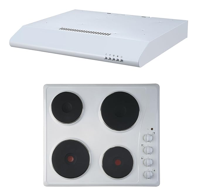 White Electric Hob & Hood Pack White Hob & Hood Pack Ignis