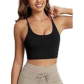 ODODOS Halter Sports Bra for Women Non Padded Strappy Cropped Tops Workout Yoga Crop