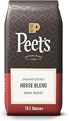 Peet's Coffee, Dark Roast Ground Coffee, 100% Arabica Coffee - House Blend 10.5 Ounce Bag