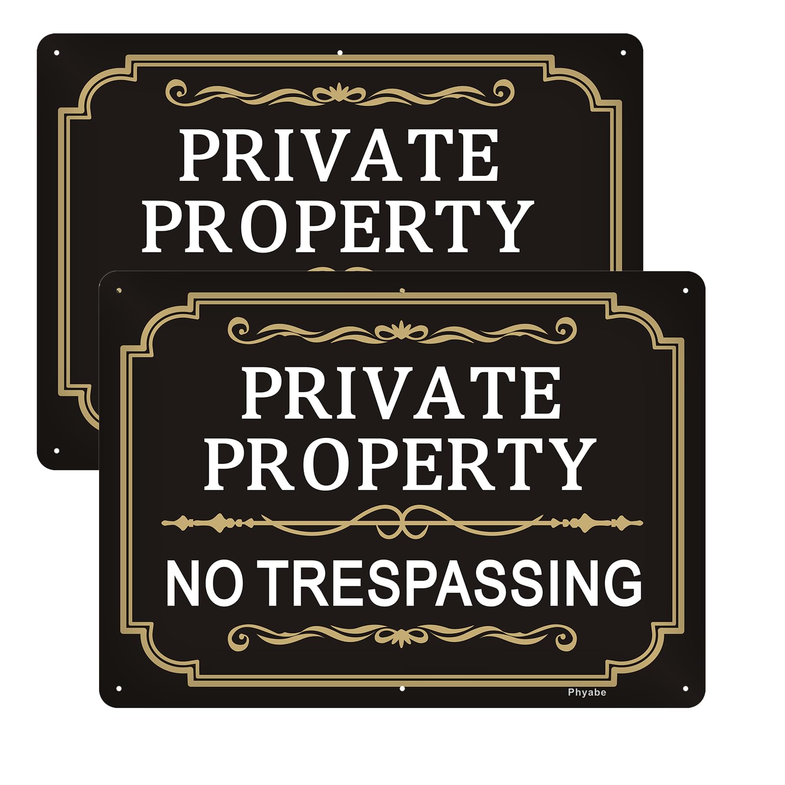 2 Pack Private Property No Trespassing Sign, 25 x 18 cm Rust Free Aluminum Sign, Weather Resistant, Waterproof, Durable Ink, Easy to Install