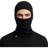 Janus Wool - Norse Merino Balaclava - Wool Face Mask - Windproof Liner - Black