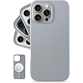 LONLI Classic - for iPhone 16 Pro Max Leather Case - European Genuine Vele Leather Phone Case - Smoothen and Soften Over Time - [Compatible with Magsafe] - Gladius/Grey