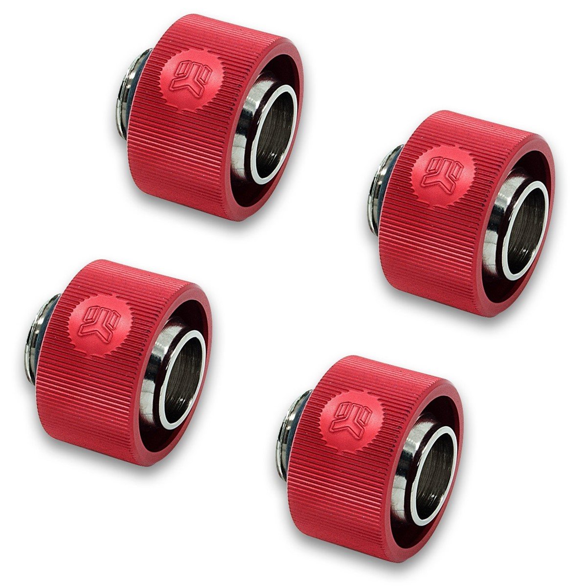 EKWB EK-ACF Compression Fitting for Soft Tubing, 13/19mm (1/2" ID, 3/4" OD), Red, 4-Pack