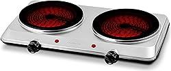 OVENTE Countertop Infrared Double Burner, 1500W